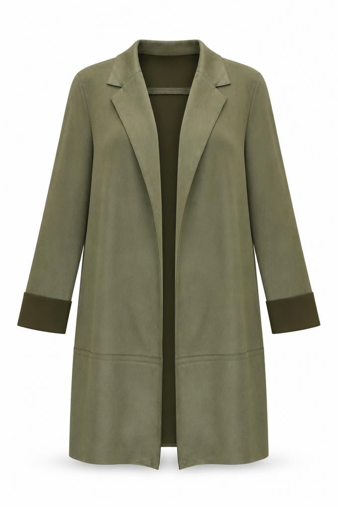 Zara Womens Green Overcoat Coat Size M - Open