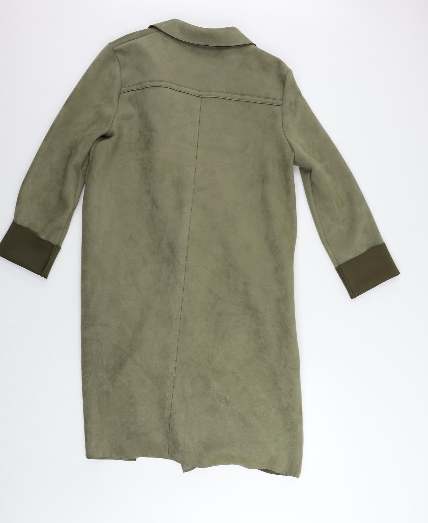 Zara Womens Green Overcoat Coat Size M - Open