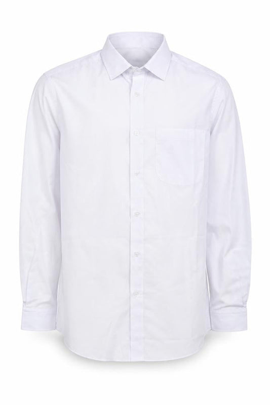 Marks & Spencer Mens White Polyester Button-Up Size 14.5 Collared Button