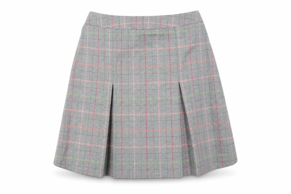 Cooperative Womens Grey Plaid Polyester A-Line Skirt Size S Zip