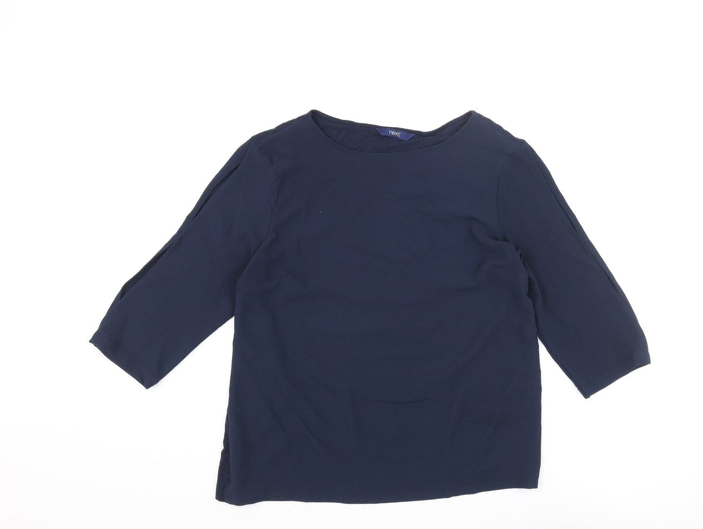NEXT Womens Blue Polyester Basic Blouse Size 14 Round Neck - Sleeve Cut Out