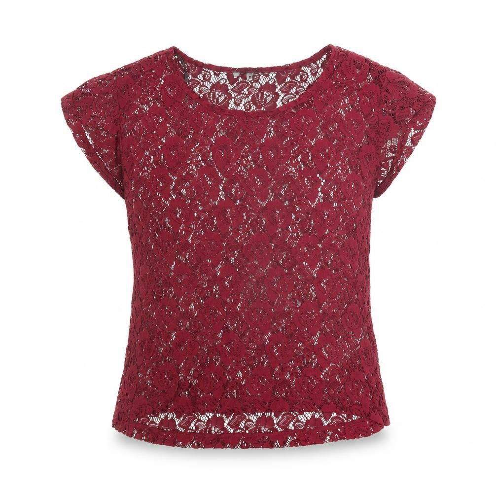 New Look Womens Purple Polyester Basic Blouse Size 8 Round Neck