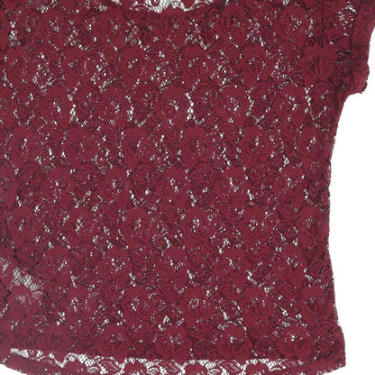 New Look Womens Purple Polyester Basic Blouse Size 8 Round Neck
