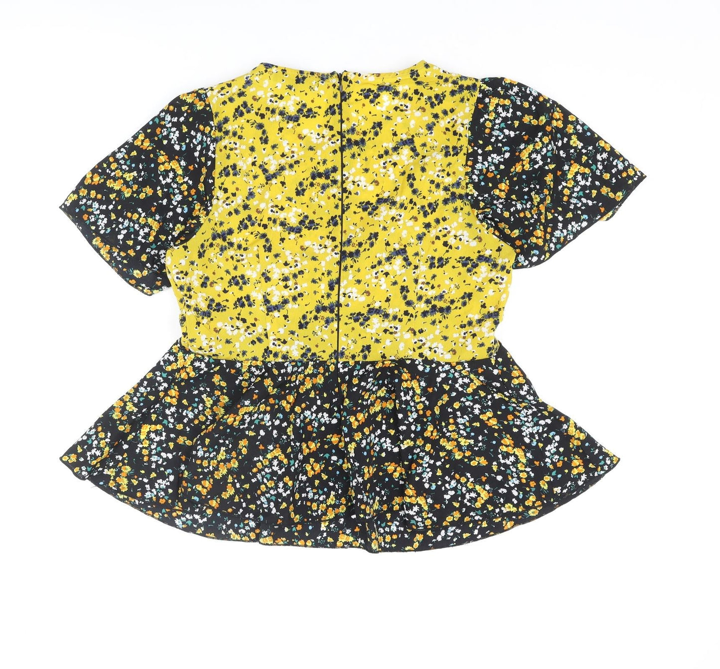 Girl In Mind Womens Multicoloured Floral Polyester Basic Blouse Size 12 Round Neck