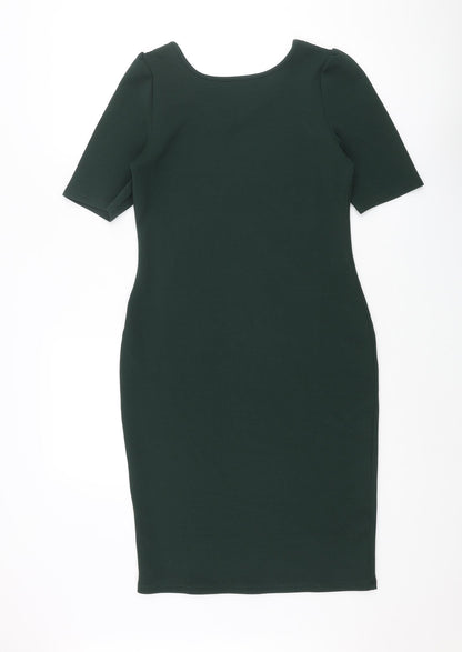 Dorothy Perkins Womens Green Polyester Bodycon Size 12 Scoop Neck Pullover