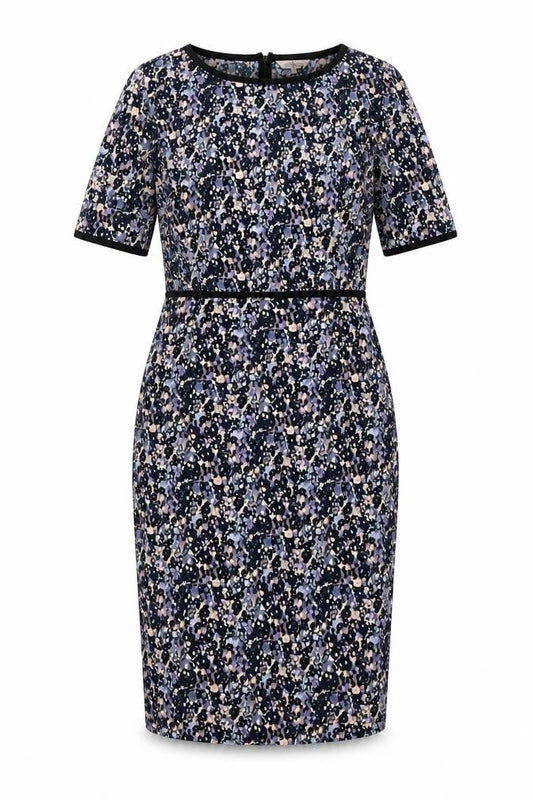 Great Plains London Womens Multicoloured Geometric Cotton Pencil Dress Size M Round Neck Zip