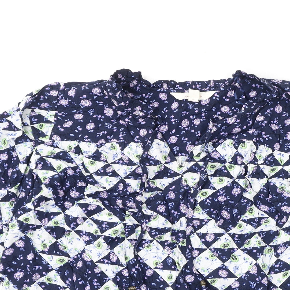 Per Una Womens Multicoloured Floral Viscose Basic Blouse Size 6 V-Neck