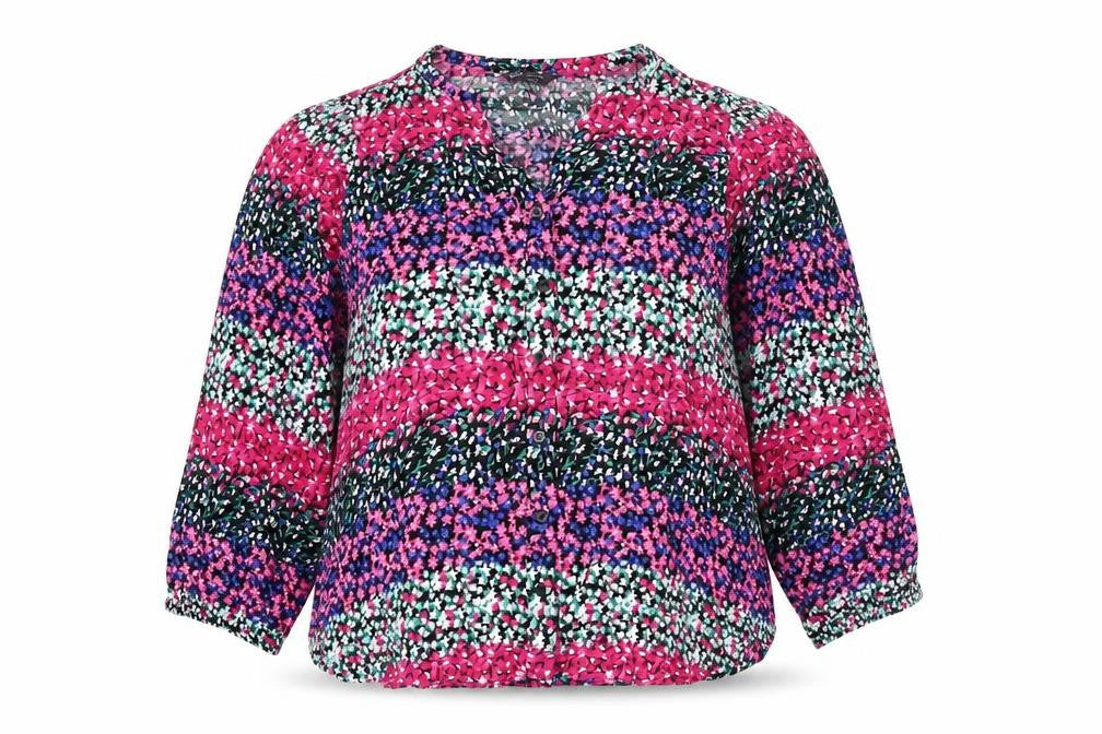 Marks & Spencer Womens Multicoloured Floral Viscose Basic Blouse Size 16 V-Neck