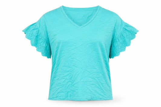 Poeticgem Womens Green Cotton Basic T-Shirt Size 12 V-Neck