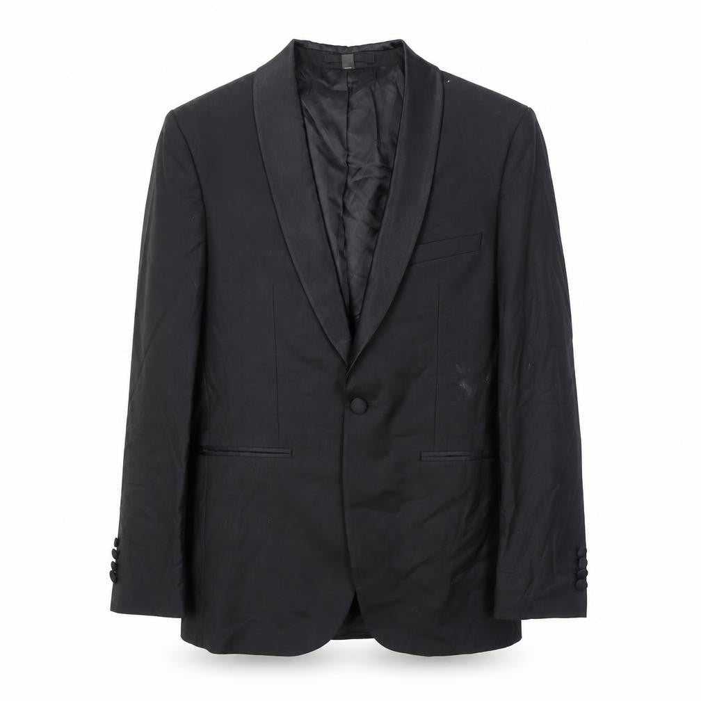 Marks & Spencer Mens Black Polyester Jacket Blazer Size 36 Regular