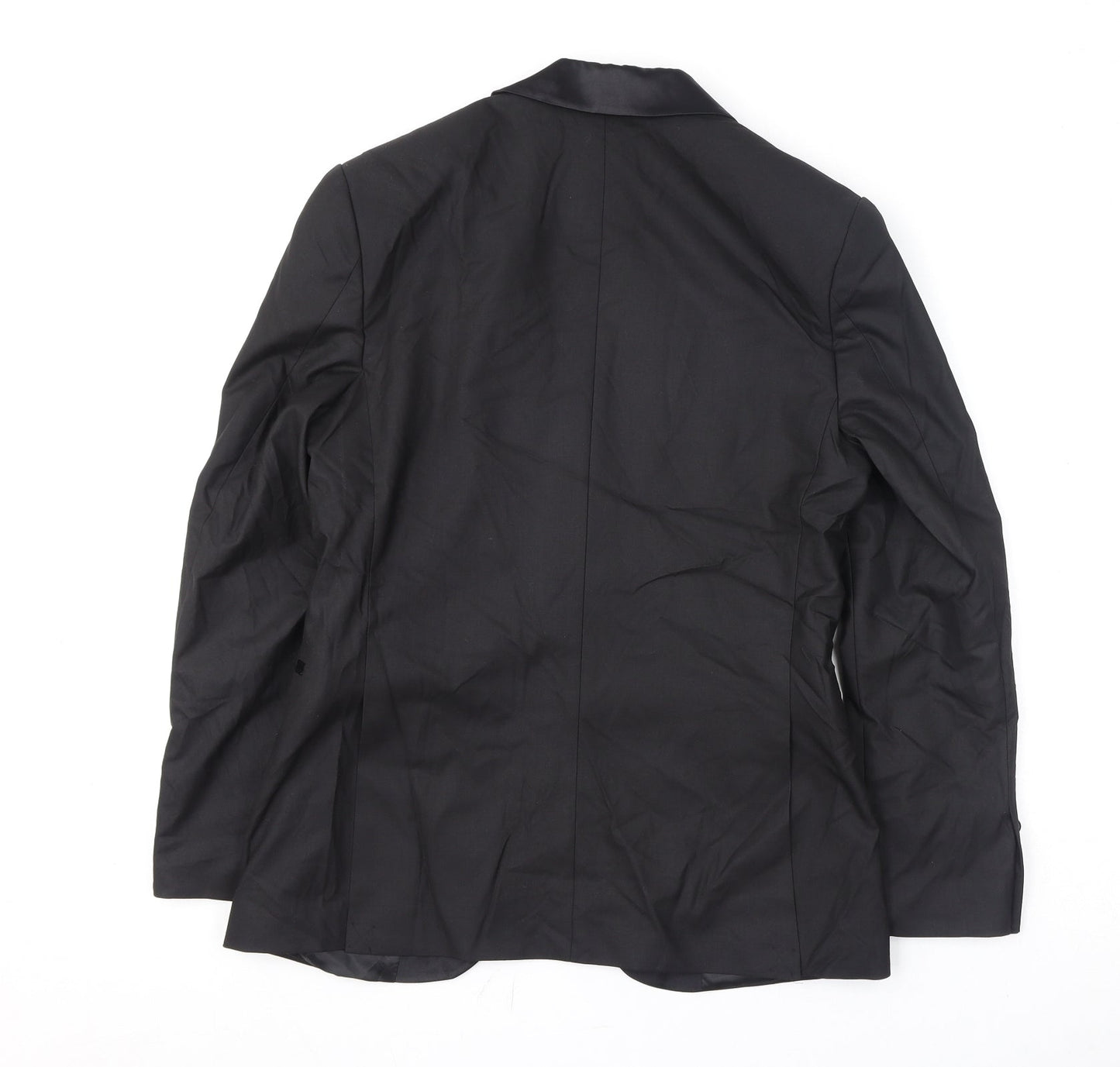 Marks and Spencer Mens Black Polyester Jacket Blazer Size 36 Regular
