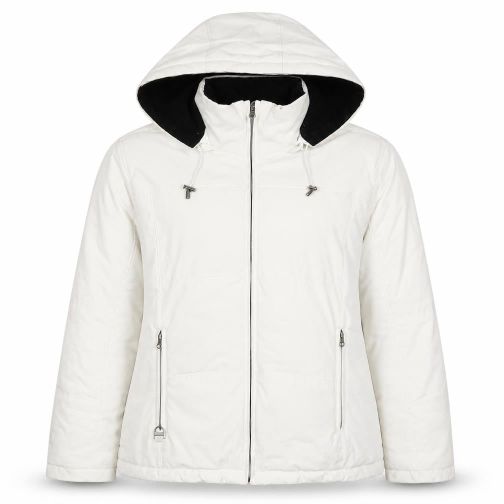 J.Percy Womens White Puffer Jacket Jacket Size S Zip