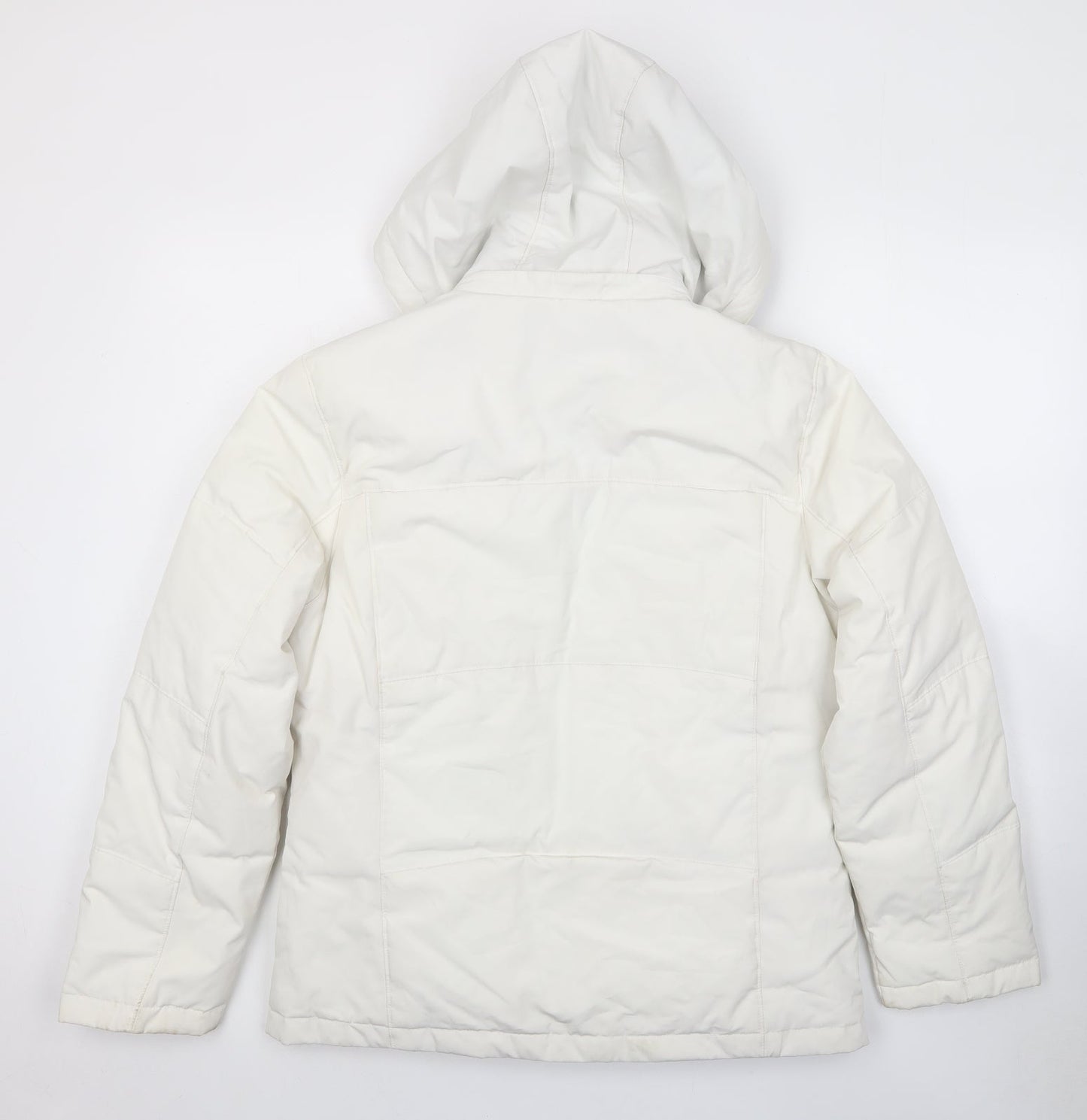 J.Percy Womens White Puffer Jacket Jacket Size S Zip