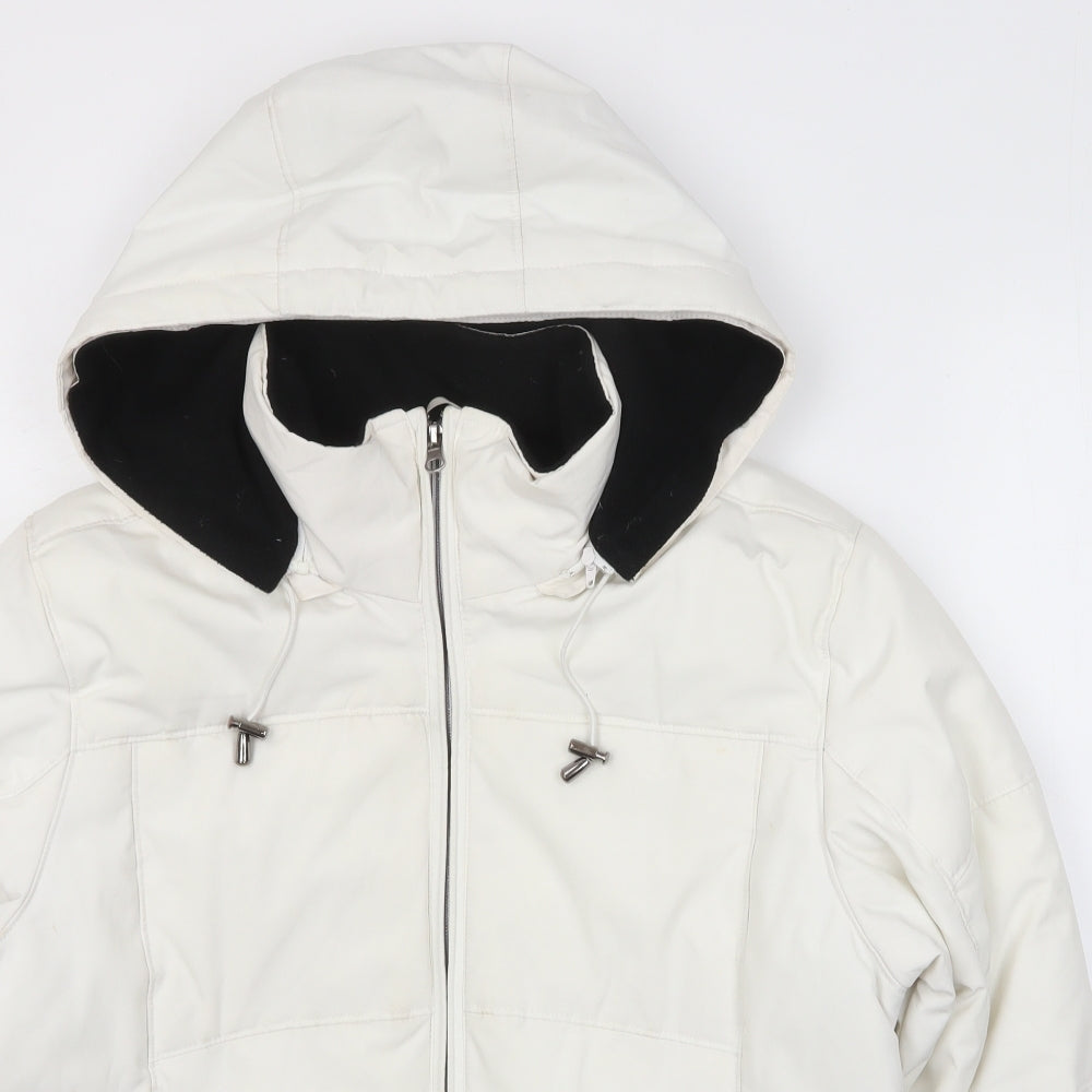 J.Percy Womens White Puffer Jacket Jacket Size S Zip