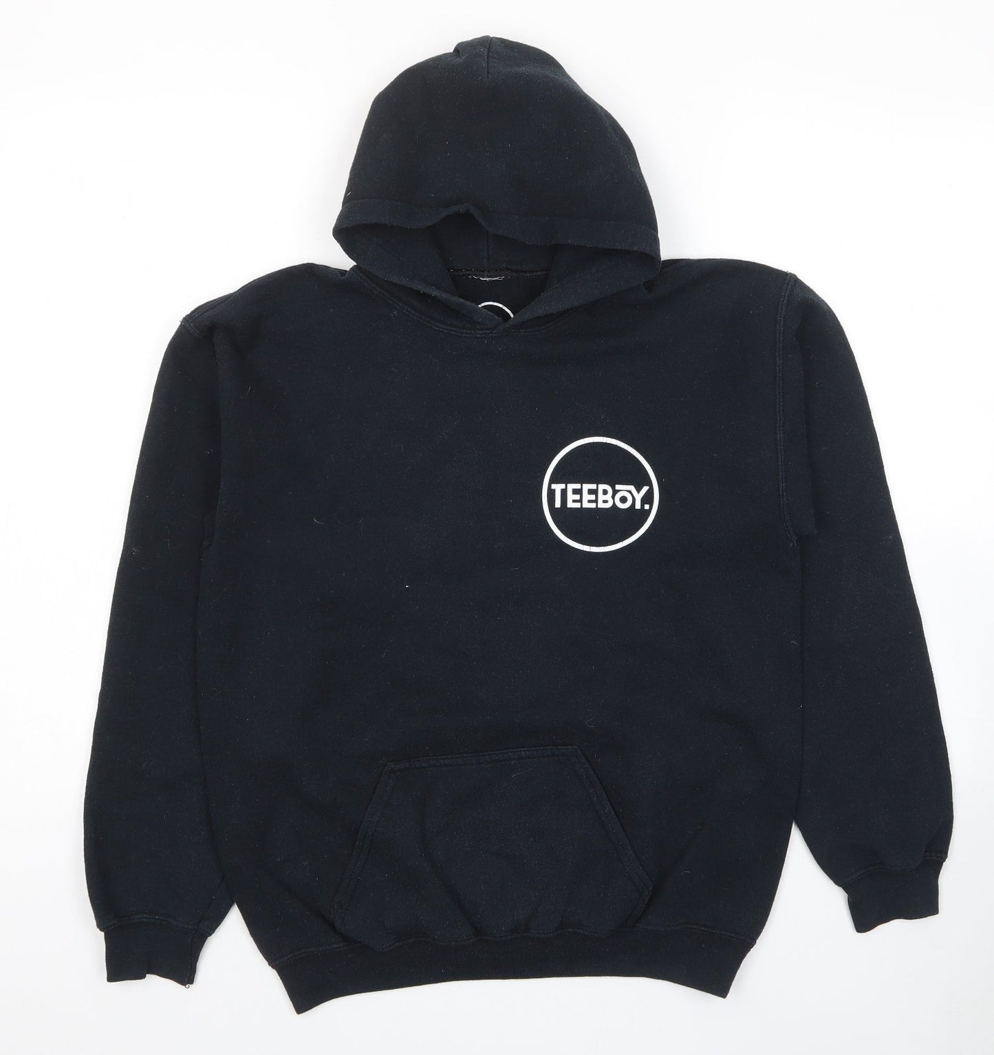 Teeboy Mens Black Cotton Pullover Hoodie Size XS - Logo