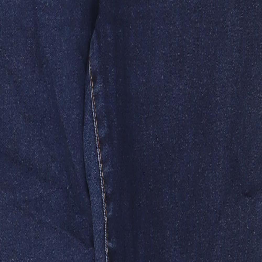 Denim & Co. Womens Blue Cotton Skinny Jeans Size 14 L28 in Regular Zip