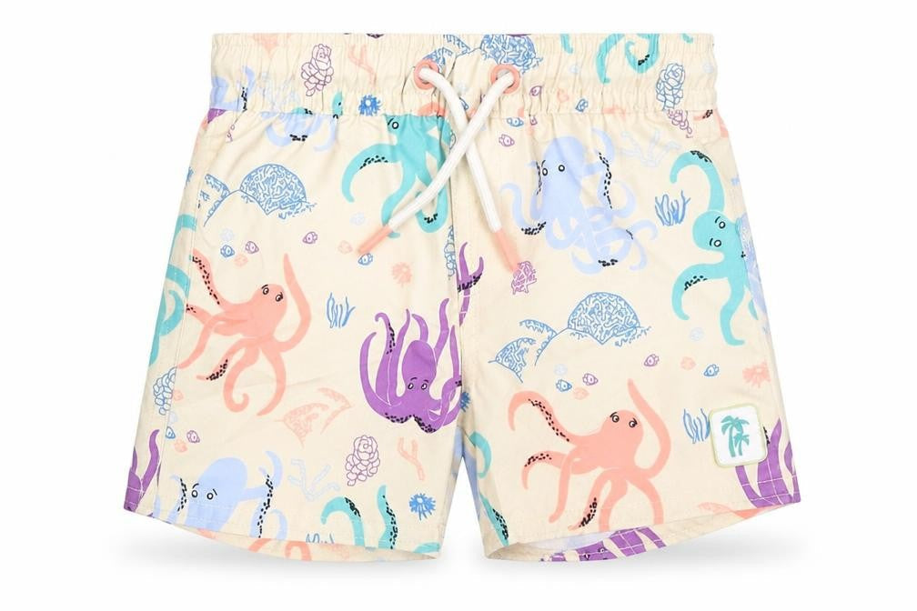 Marks & Spencer Baby Multicoloured 100% Polyester Cropped Trousers Size 6-9 Months Drawstring - Octopus, Swim Shorts