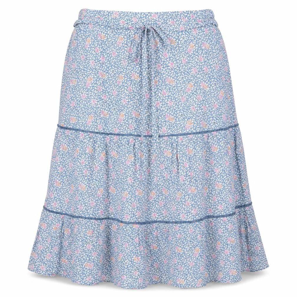 Marks & Spencer Womens Blue Floral Viscose Peasant Skirt Size 20 Zip - Belted