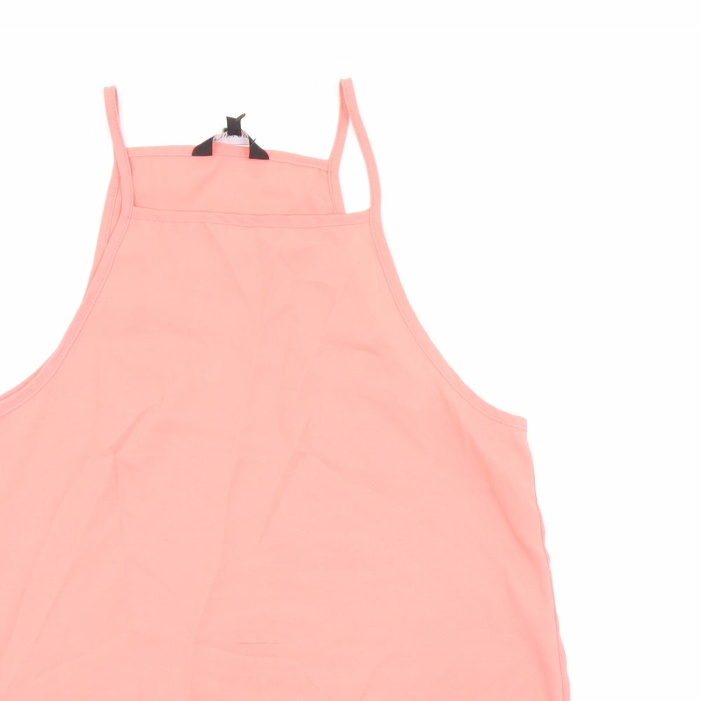 New Look Womens Orange Polyester Basic Tank Size 10 Halter