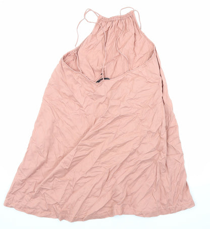 Zara Womens Pink Lyocell A-Line Size XS Halter Pullover