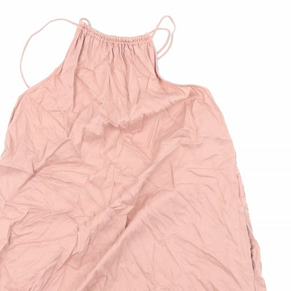 Zara Womens Pink Lyocell A-Line Size XS Halter Pullover