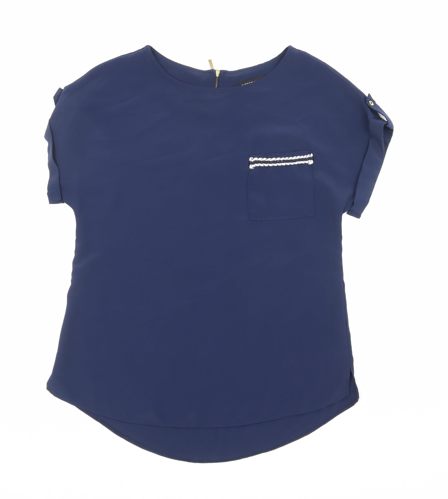 Dorothy Perkins Womens Blue Polyester Basic T-Shirt Size 6 Round Neck