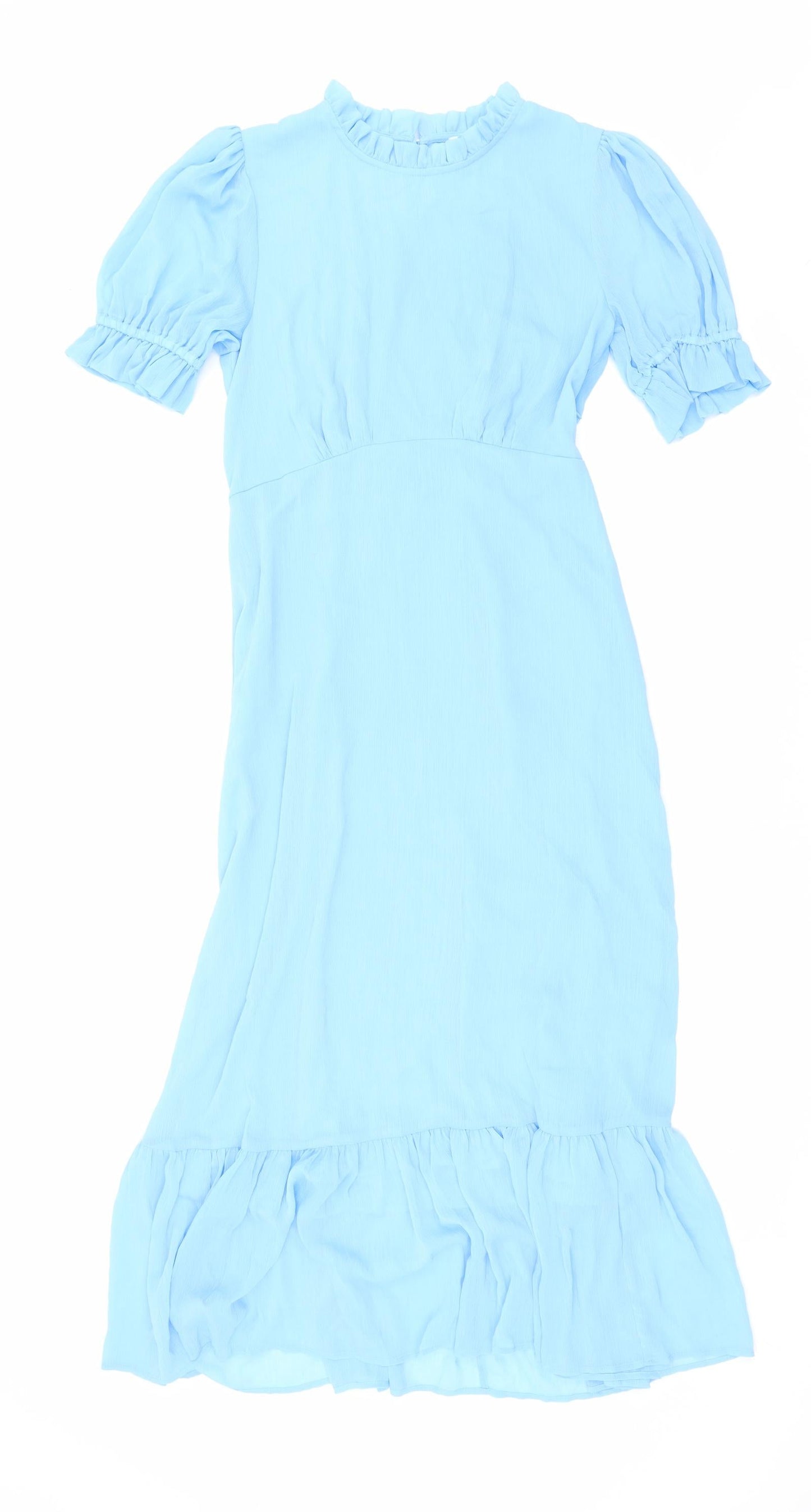 Finery Womens Blue Polyester Maxi Size 10 Round Neck Button