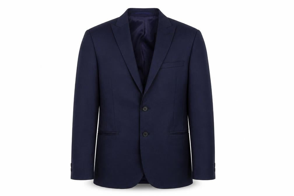 Moss London Mens Blue Polyester Jacket Suit Jacket Size 40 Regular