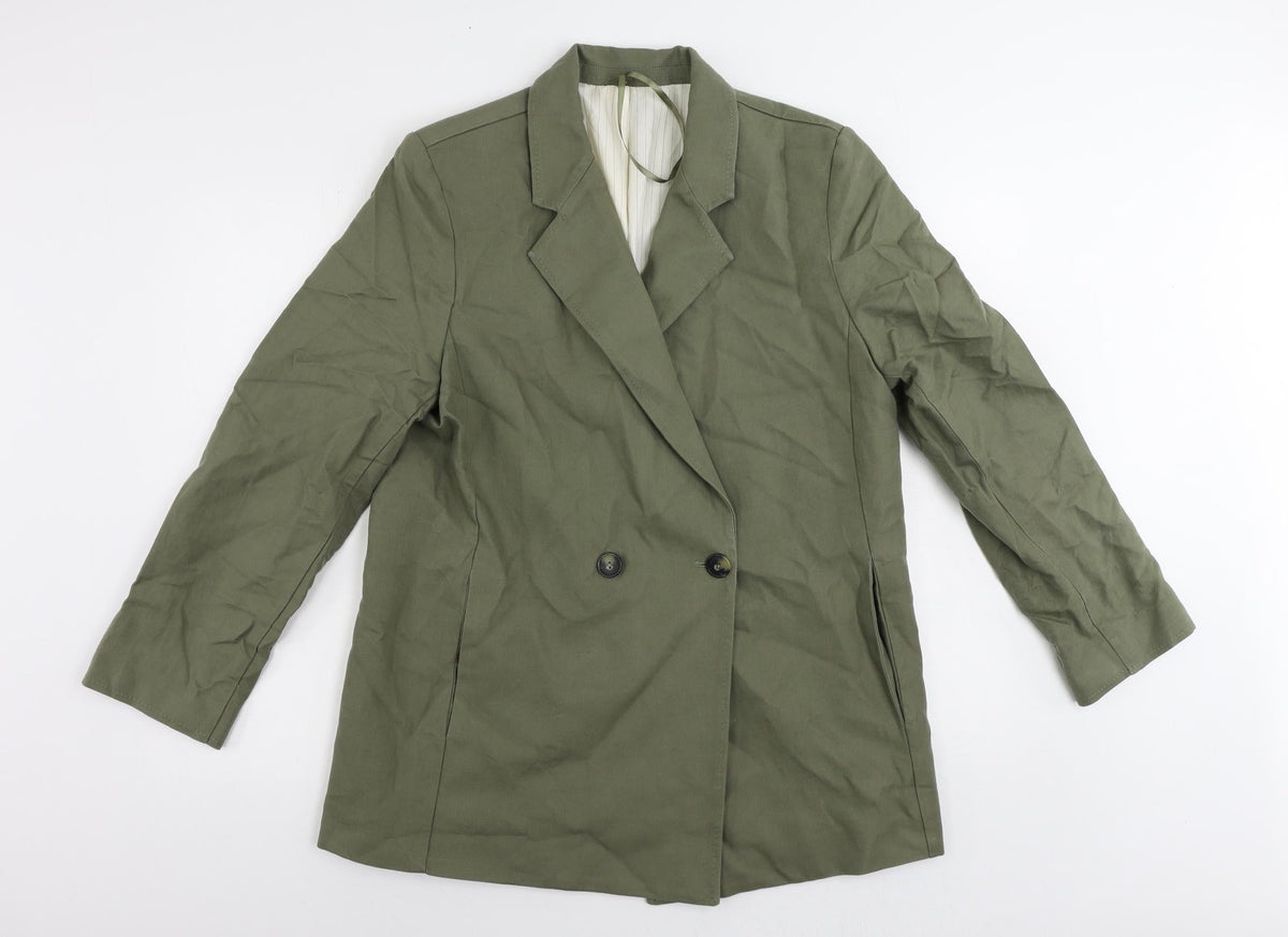 Per Una Womens Green Jacket Blazer Size 14 Button