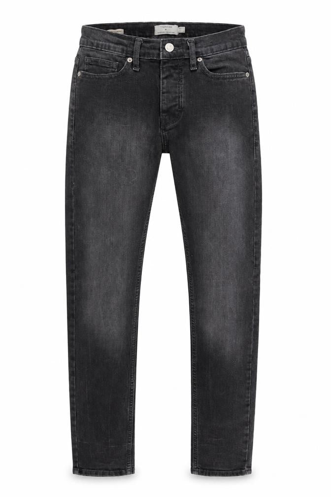 Topman Mens Grey Cotton Skinny Jeans Size 28 in L32 in Regular Button