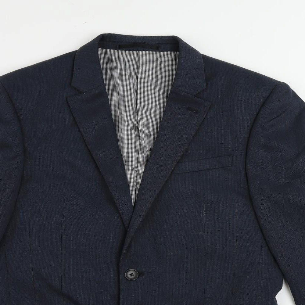 NEXT Mens Blue Polyester Jacket Suit Jacket Size 38 Regular