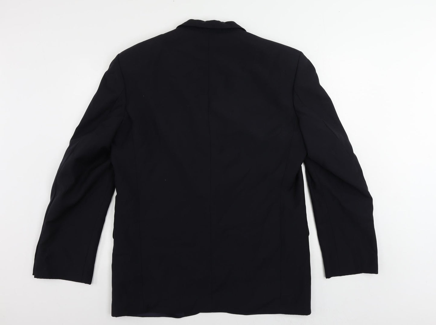 St Michael Mens Blue Wool Jacket Blazer Size 40 Regular