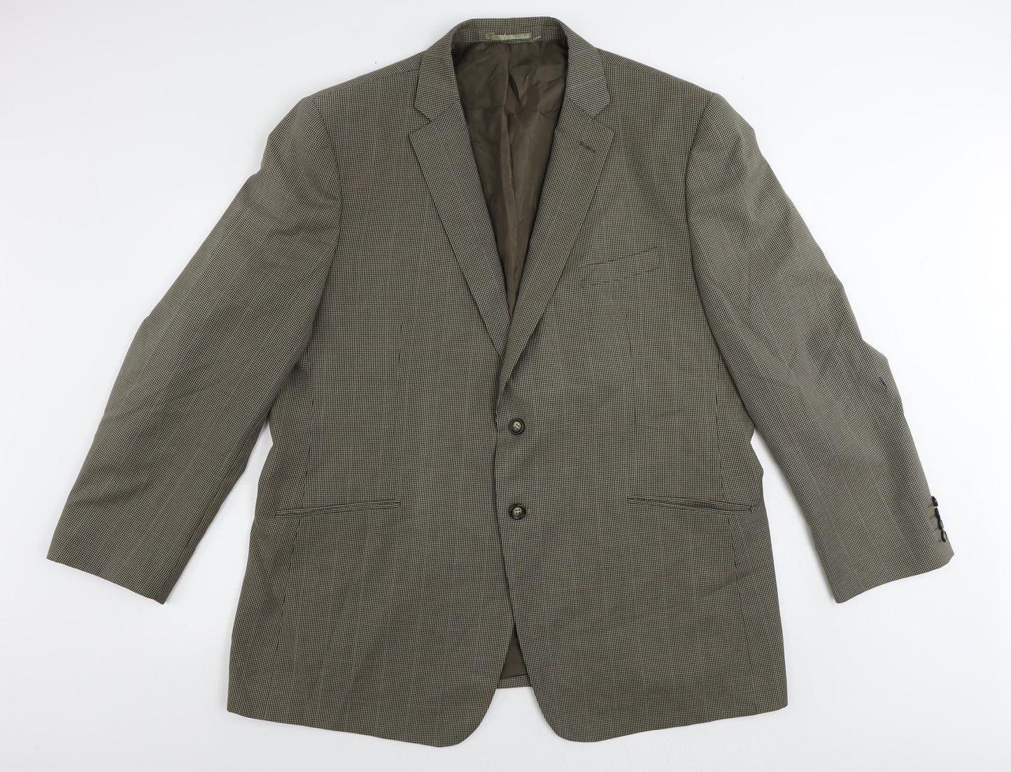 Jack Reid Mens Brown Geometric Polyester Jacket Suit Jacket Size 48 Regular
