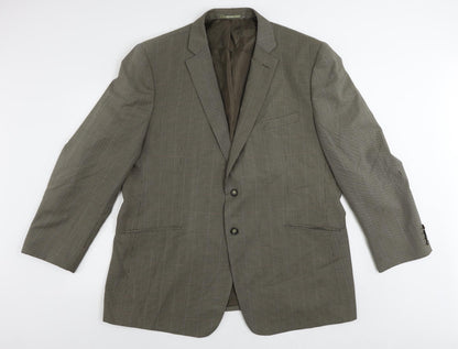 Jack Reid Mens Brown Geometric Polyester Jacket Suit Jacket Size 48 Regular