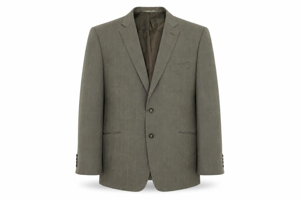 Jack Reid Mens Brown Geometric Polyester Jacket Suit Jacket Size 48 Regular