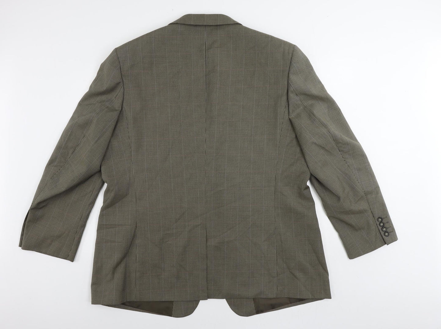 Jack Reid Mens Brown Geometric Polyester Jacket Suit Jacket Size 48 Regular