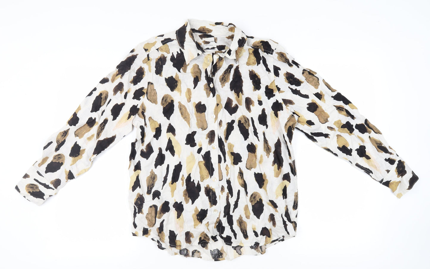 Marks and Spencer Women's Multicoloured Animal Print Button-Up Shirt