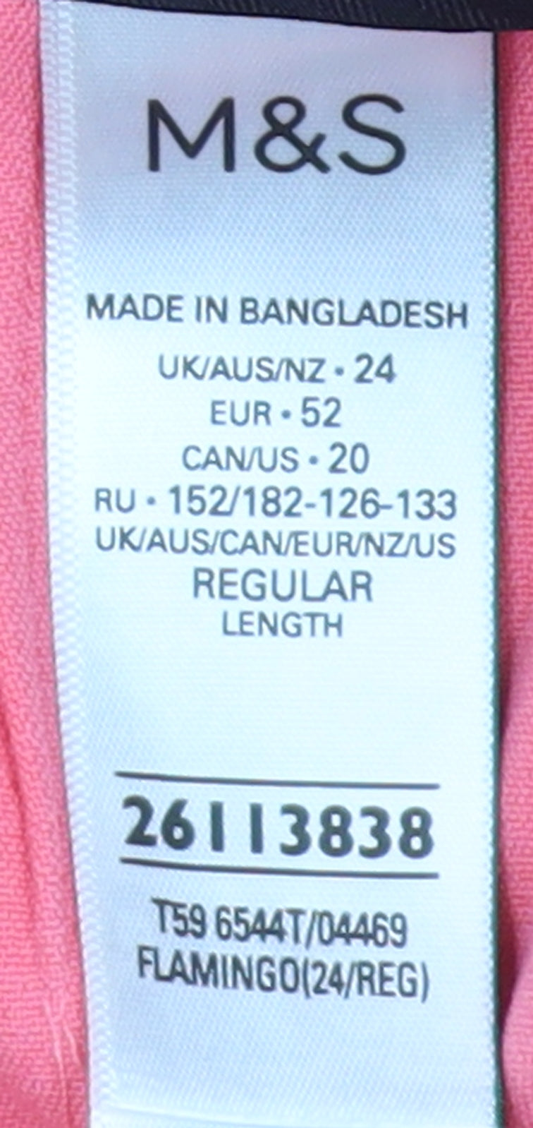 Marks and Spencer Women's Pink Cropped Trousers