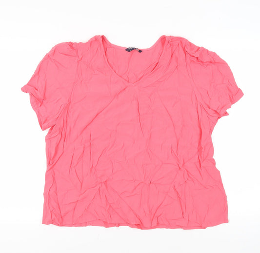 Marks and Spencer Women's Pink Viscose T-Shirt, Size 22