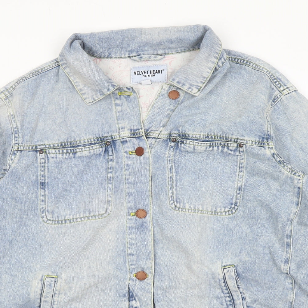 Velvet Heart Womens Blue Jacket Size L Button