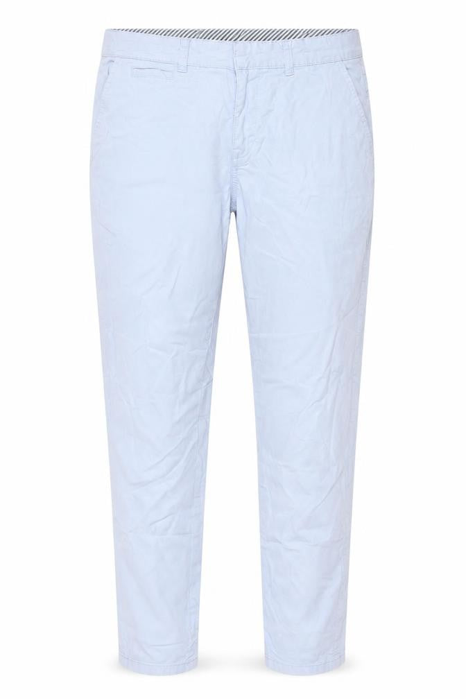 RESERVED Womens Blue Cotton Trousers Size 10 L27 in Regular Button