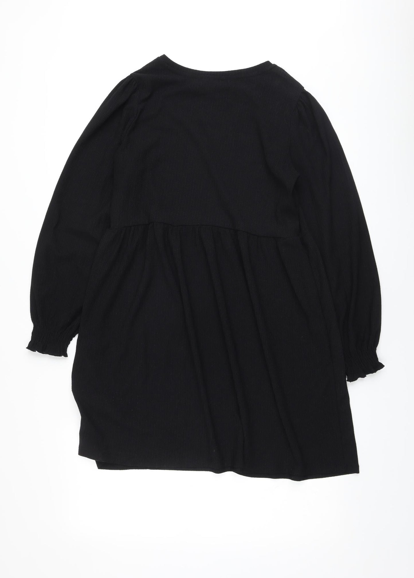 New Look Womens Black Polyester A-Line Size 12 Round Neck Pullover