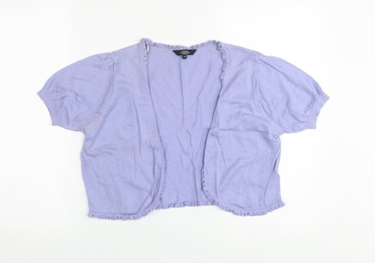 Debenhams Womens Purple V-Neck Cotton Shrug Jumper Size 14