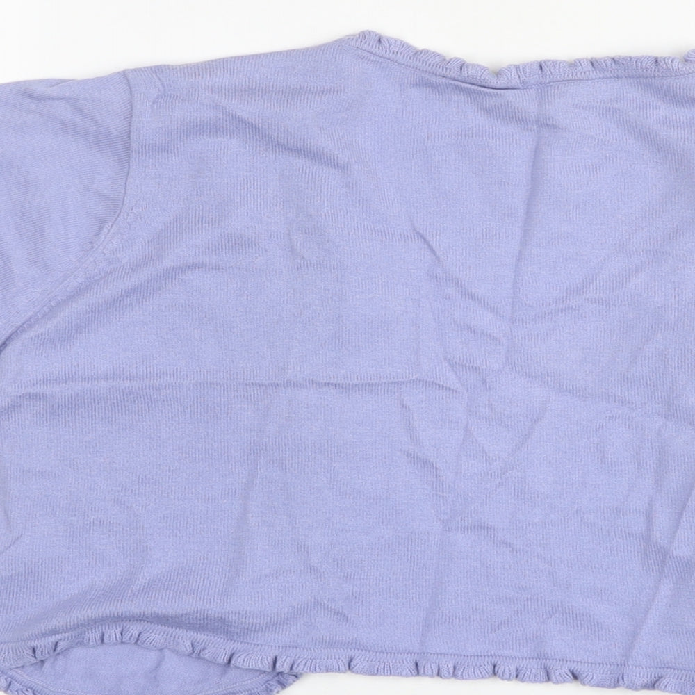 Debenhams Womens Purple V-Neck Cotton Shrug Jumper Size 14