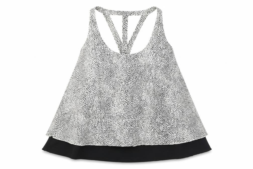 VERO MODA Womens Black Animal Print Viscose Basic Blouse Size S Scoop Neck