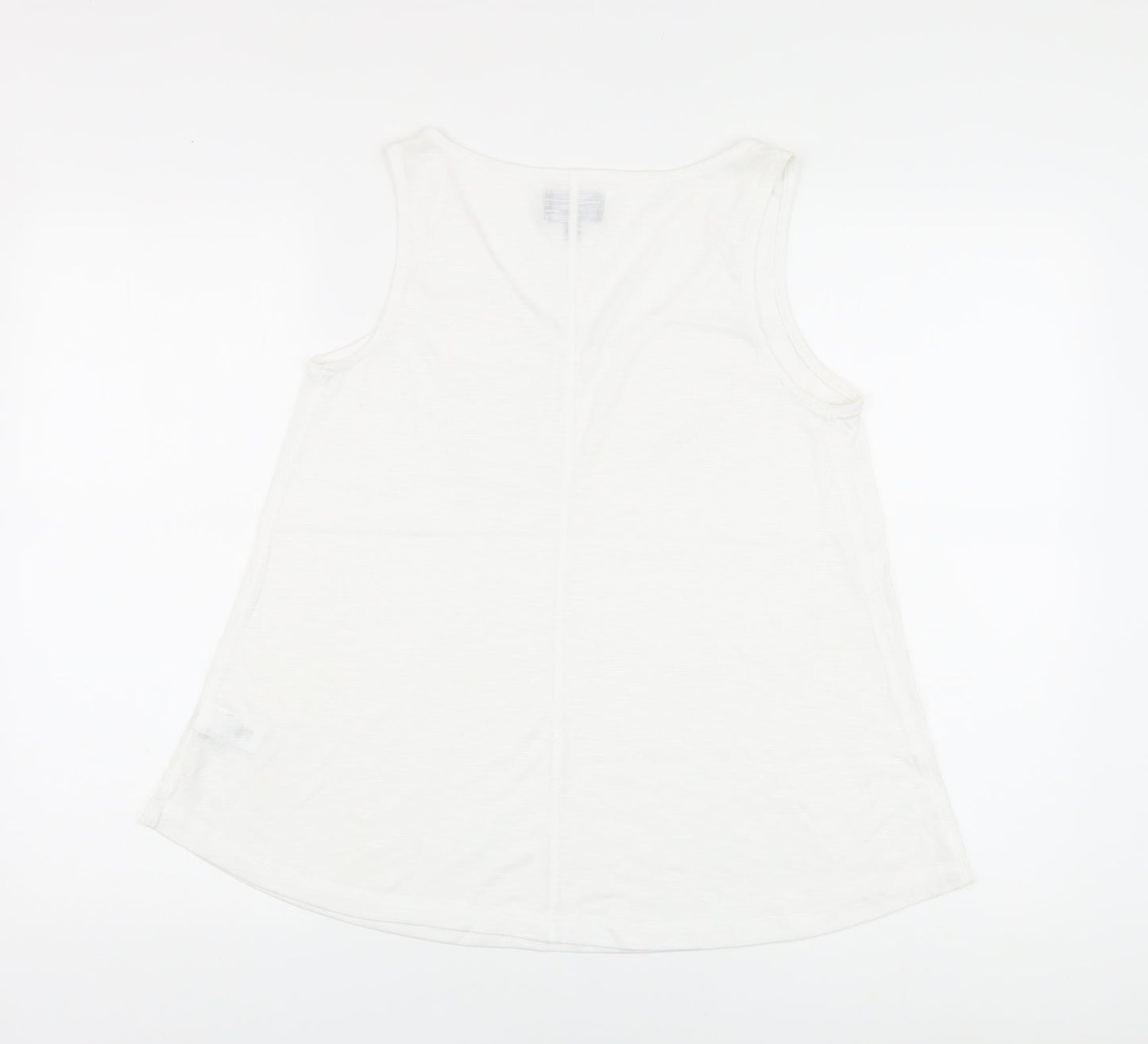 NEXT Womens White Polyester Basic T-Shirt Size 10 V-Neck