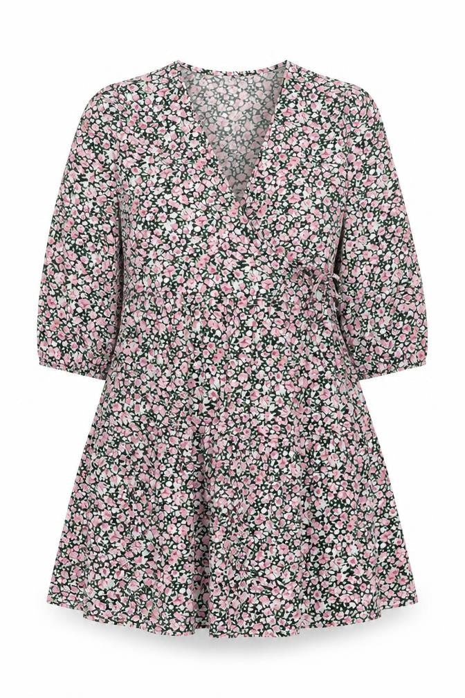 Boohoo Womens Multicoloured Floral Polyester A-Line Size 10 V-Neck Pullover