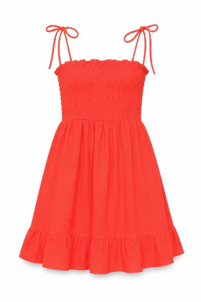 Topshop Womens Red Polyester A-Line Size 10 Square Neck Pullover