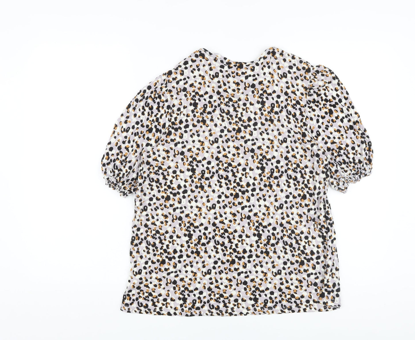 NEXT Womens Multicoloured Animal Print Viscose Basic Blouse Size 14 Round Neck