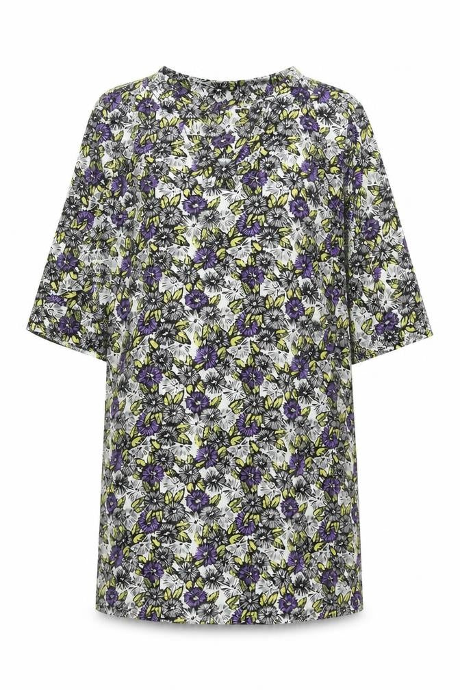 NEXT Womens Multicoloured Floral Polyester A-Line Size 12 V-Neck Pullover